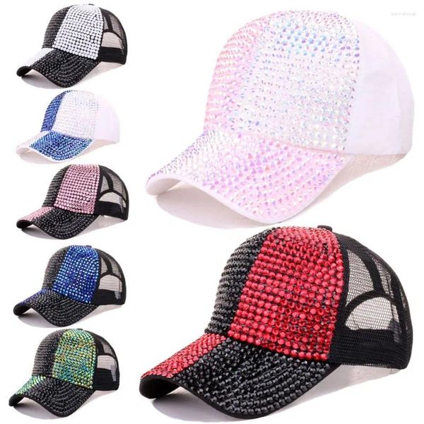 Caps de bola Stromstones ajustáveis Pearl Baseball Algodão Luxo Primavera/verão Cap bloqueando chapéus de protetor solar para mulheres meninas