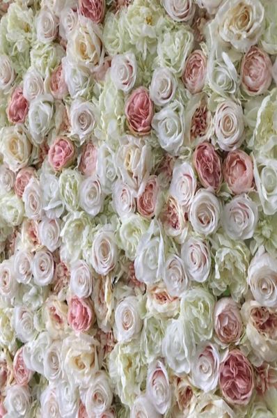 Dekoratif Çiçek Çelenkleri 3D Yapay Duvar ve Sahte Çiçek Kullanımı Fildişi Pembe Gül Düğün Arka Pembe Dekorasyonu 8863526