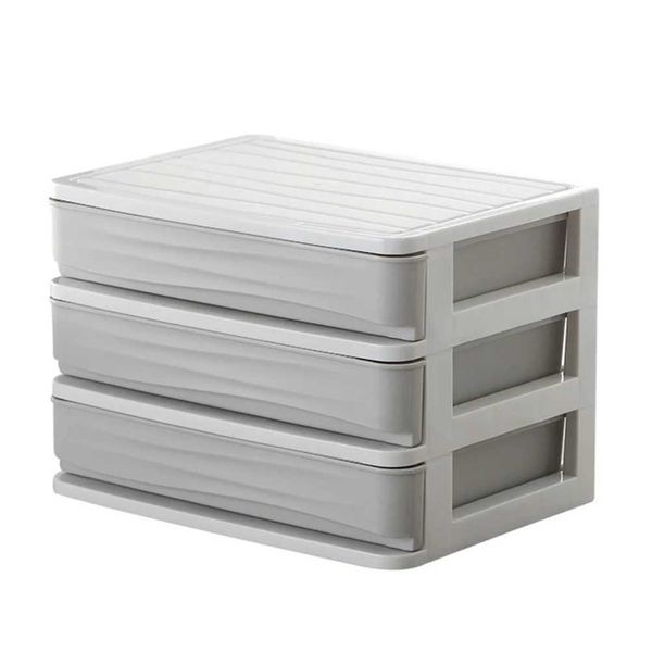 Caixas de armazenamento Bins Office Document Stand Stationery Caixa de empilhamento de plástico Q240506