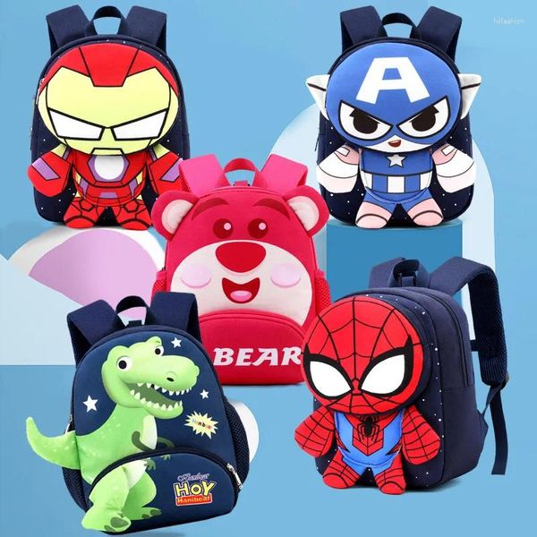 Backpack Cartoon Fashion Children Boy Bag 2024 Anti-Lost Kindergarten Trendy Design Brand Kids School Bag