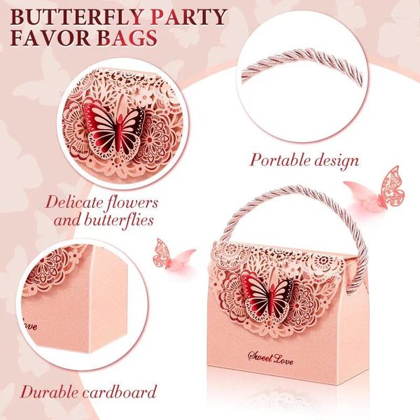 Wrap regalo 10pcs Pink Wedding Candy Box Creative Hollofly Butterfly European European Holdhell Paper Banquet Return