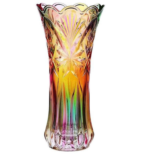 Цветочная ваза хрустальное стекло радуга декоративное растение контейнер горшок с рождественским рождественским обеденным столом декор вазы4551556