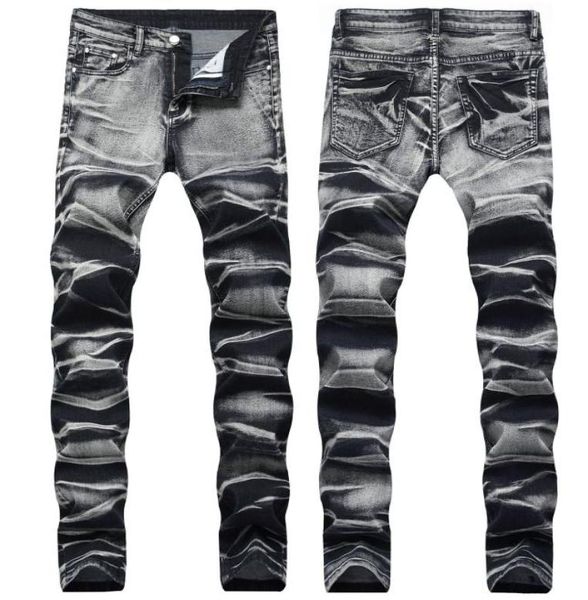 MEN039S Jeans Herren High Street Fashion Casual Style Herren Streetwear Stretch Straight Blue Jean Pants Asian Size7780801