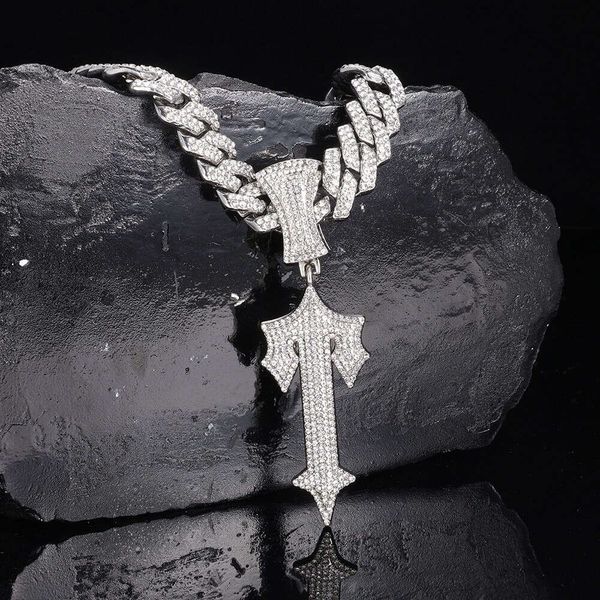 Colares pendentes trapstar London Hip Hop Cross Incluste Zircon Pop Rap estilo vestível Cadeia de tênis Cuba Delive Jóias de entrega P DHRHE 2313