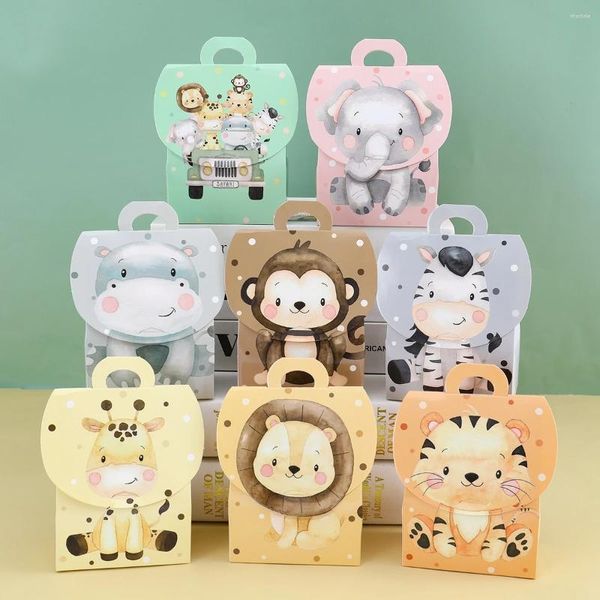 Avvolgimento regalo giungla animali zucchetti di caramelle safari compleanno per bambini confezionamento selvatico selvaggio regali per baby shower