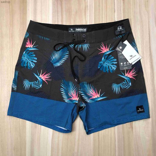 Roupas de banho masculinas de cor mista rasgam os curly masculinos, short short shorts esportes shorts bermudas de 4 vias XW