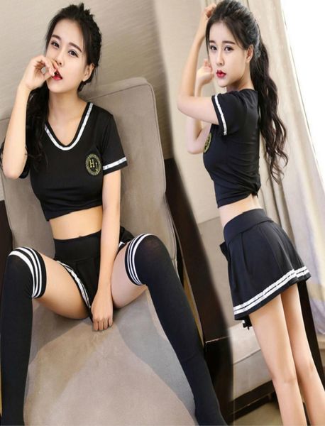 Plus size xxl4xl Women Cosplay Lingerie Student Uniform Set Sexy costume sexy scolaretta per babydoll Dress Miniskirt Outfit5099024