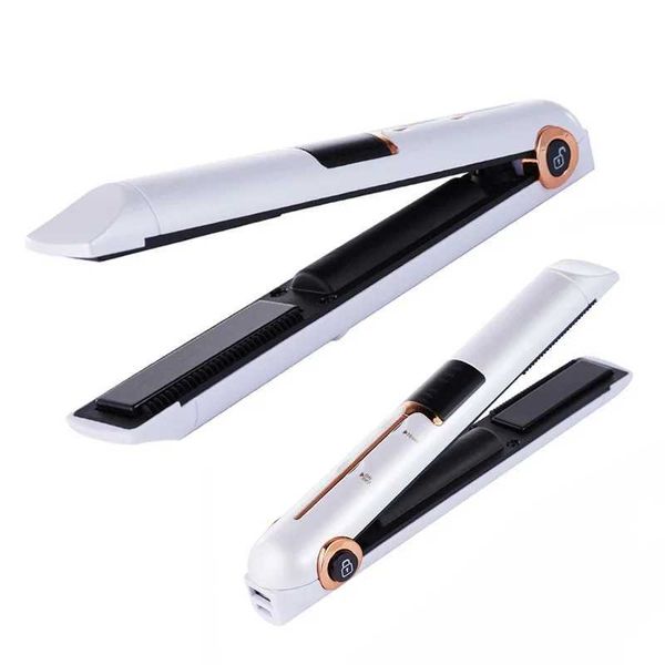 Curling Irons Portable USB Caricamento di caricamento con sistema di bloccaggio Power Pack da viaggio Flat Iron Wireless Q240506