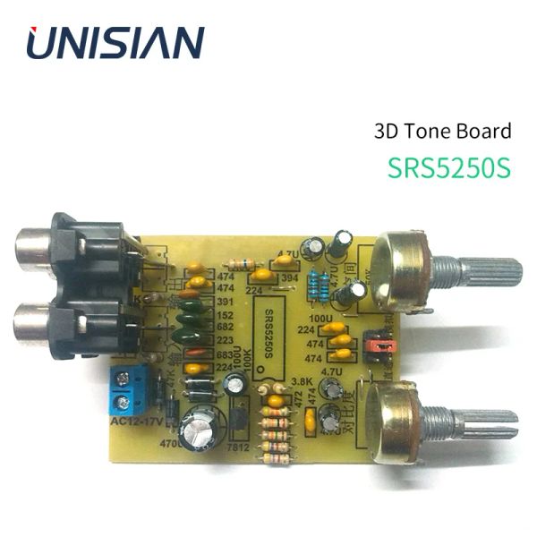 Amplificador Unisian SRS525S Placa de tom 3D Efeito sonoro SRS Processador de áudio para o amplificador de carro DIY