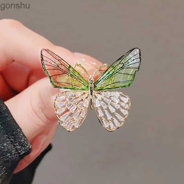 Pins Broschen Temperatur Butterfly Feenyelf Broschen Luxus Bogen Insekt Brosche Korean Set Brosche Kleidung Knopf Geschenk WX