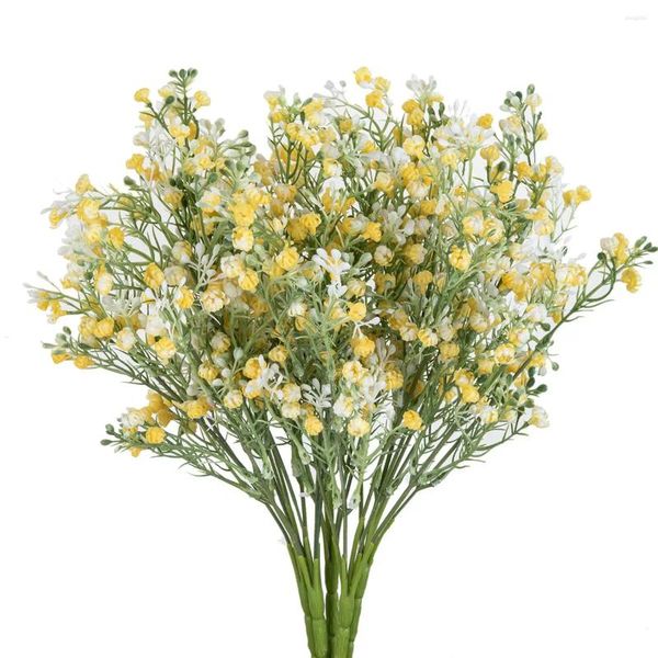 Fiori decorativi 5 forchette pianta di fiori artificiale Gypsophila S Wedding Bridal Bouquet Christmas Home Vase Garden Decorazione fai -da -te regalo fai -da -te