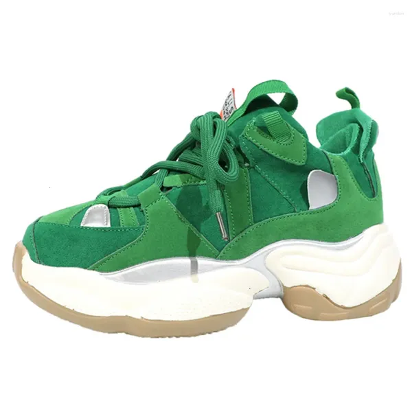 Fitness Shoes Brand 2024 Green Sneakers Women Trendy Chunky Dad Woman Fashi