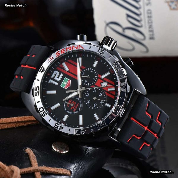 Senna Tag Heure Watch Top Brand Tag F1 Racing Series Luxury Watch Sport Sports Silicone Strap Super Luminous Tag Watch Designer Automatic Designer 388