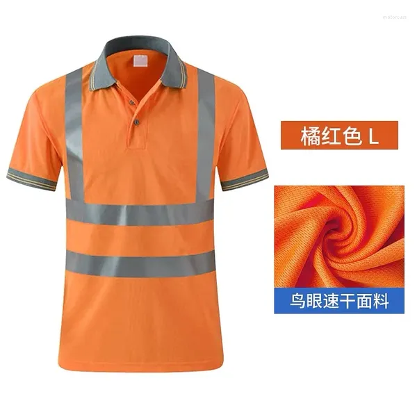 Camicia da esterno per abiti da moto fluorescente di sicurezza ad alta visibilità estate t-shirt con gilet riflettente