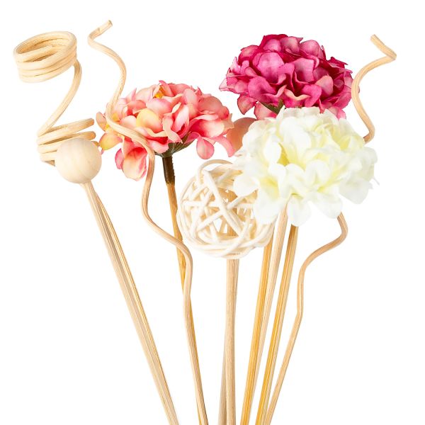 Accessori Nuovi 10 pezzi rosa Hydrancea Flower bastoncini di rattan fragranze senza fuoco Stick Ornaments decorazioni per la casa