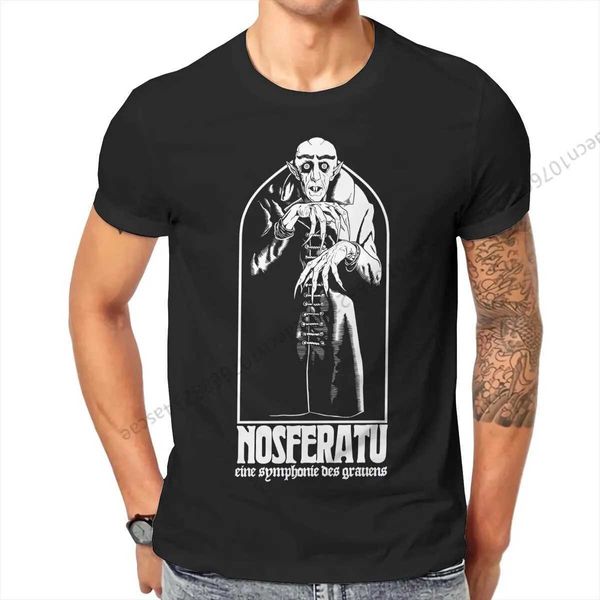 T-shirt maschile Nosferatu Horror Movie classiche Maglietta grafica Mens Top Retro Summer Cotton Street abbigliamento T-shirtl2405l2405