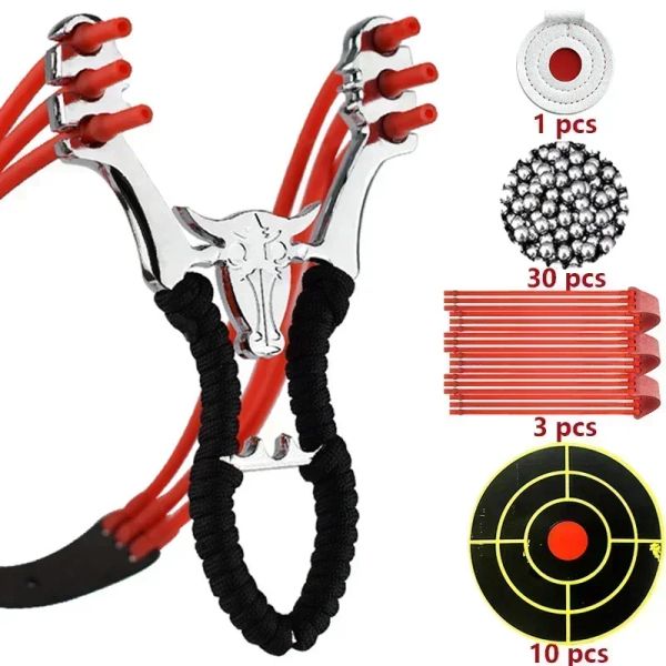 Freccia fionda di metallo potenti e precise shoot slingshot shot shoteshot ad alta precisione ad alta precisione catapulta accessori da caccia