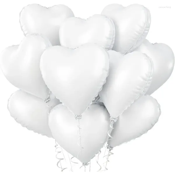Decorazione per feste da 10 pezzi palloncini di cuore in lamina bianca a forma di 18 pollici con metri nastro per decorazioni per matrimoni di compleanno