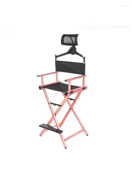 Camp Furniture Aluminium Frame maquiador Diretor Presidente W Ajuste Round Rose Gold Gold Portátil Beleza Profissional