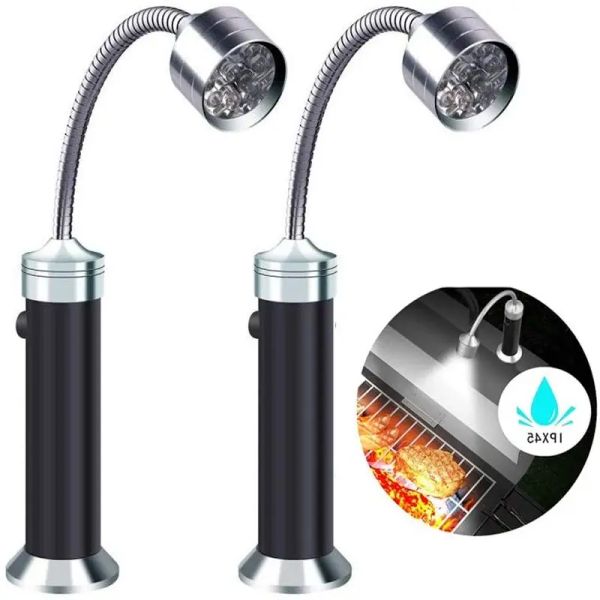 Accessori Portili LED magnetico BBQ Grill Light a 360 gradi Base regolabile Luci barbecue Lampada BBQ Accessori per esterni per esterni