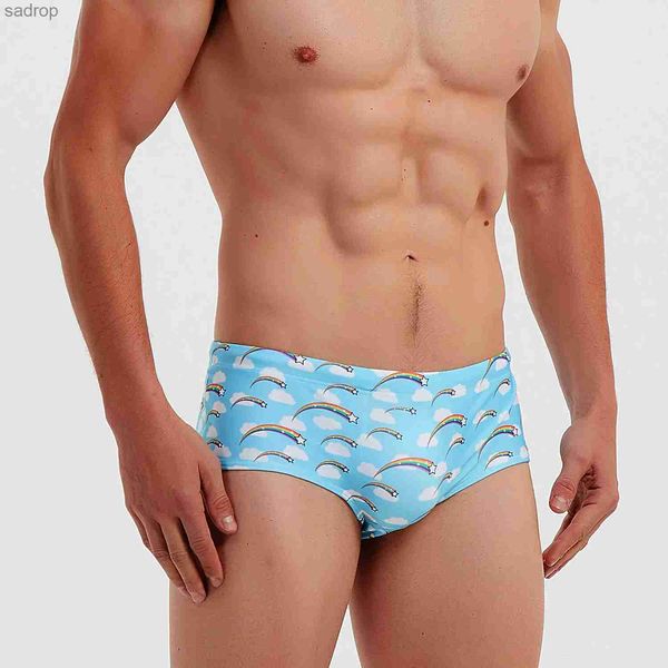 Männer Badebekleidung Herren Regenbogen Shooting Star Badeanzug Strand Shorts Badeanzug sexy Boxshorts Bikini Badeanzug Surfbrett Badeanzug Unterwäsche XW