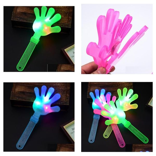 Andere Hausgarten LED Leuchte Handklapper Konzertparty Bar liefert Neuheit Blinkes Palm Slapper Kids Electronic Wholesale Drop Dhey7