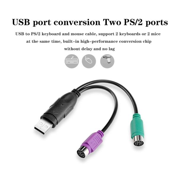 Cabos universal USB macho a 6pin 6 pinos ps2 para PS/2 Cabo de extensão feminino y Connector de adaptador de divisória para scanner de mouse do teclado