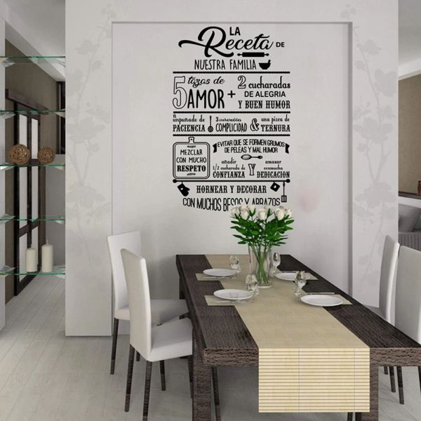 Adesivi spagnolo per la mia famiglia Decallo da pranzo Decal Cucina Famiglia Love Quote Adeli