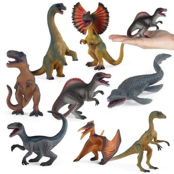 Andere Spielzeuge 8 Stile von kleinen Dinosaurier -Charaktermodellen Spielzeug Jurassic Tyrannosaurus Rexmosa Pterosaur Actionfiguren Kinderkollektible Geschenke Giftsl240502