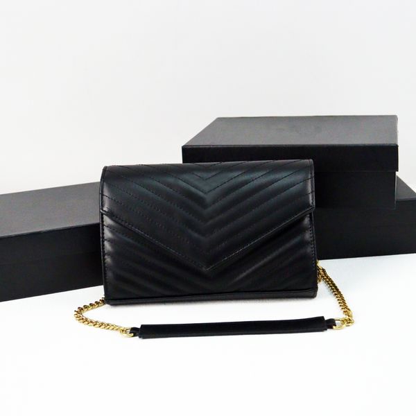 Дизайнерская сумка женская кошелька черная сумочка сумки для овчины мешки с золоты