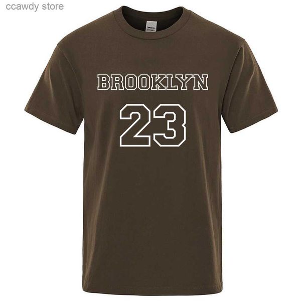 Herren-T-Shirts Brooklyn 23 USA City Strt Tter T-Shirt Männer Vintage hochwertige Kleidung Baumwolle Sommertimen Harajuku Übergroße H240507