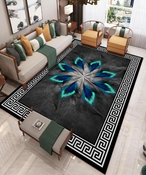 Moderno stile cinese in stile cinese stampato 3d soggiorno divano tavolino leggero camera coperta di lusso camera da letto tappeti a letto pieno 1050173