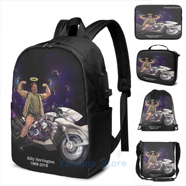 Backpack lustige grafische Print Pause in Frieden Aniki USB -Ladung Männer School Taschen Frauen Bag Travel Laptop