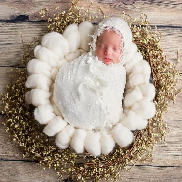 Decken Handricke weiche Baby -Pofrografie Decke Super dicke Wollkörbchen -Korbfüller Requisiten