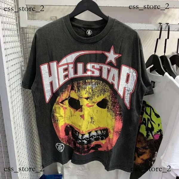 Shirt a stella di inferno Hell Star Shirts Graphic Tee Mens Womens Shirt Women Shirt traspirato in cotone con stampa hip hop rock vintage gothic hell stella street graffiti lettere lettere 979