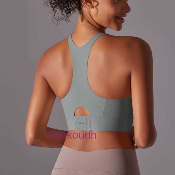 Fashion LL-Tops Sexy Women Yoga Sport In biancheria intima Nuova cicatrice Nude Solid Solid Color Cuckle Buckle Sports Bra Running Fitness Top