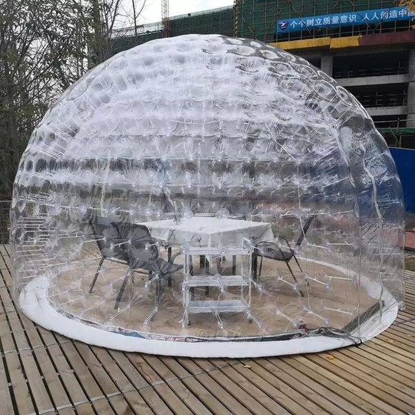 Playhouse ao ar livre no exterior PVC PVC Crystal Bubble Dome Tent de design personalizado Design personalizado ao ar livre Clear Lodge House para reunião de acampamento