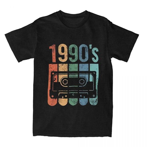 T-shirt maschile 1990 T-shirt a cassetta da uomo Mens abbigliamento da strada retrò t-shirt estate o-shirt harajuku stampato abbigliamento taglie fortil2405