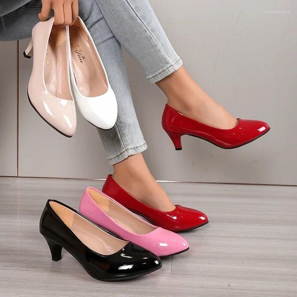 Gelegenheitsschuhe Frauen Pumps nackt flaches Mund Mode Office Arbeit Hochzeitsfeier Ladies Low Heel Summer Heels Woeman