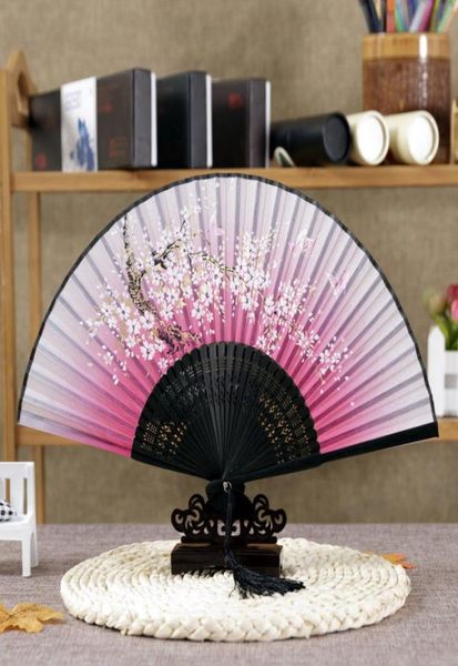 10pclot Silk Dance Fan Fan и свадебный декор подарки бабочка Flower Asian Pocket Fan23618511117800