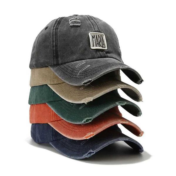 Ball Caps Vintage Washed Cotton Baseball Cap Unisex Fashion Letters Вышивая шляпы для мужчин Женщины Хип -хоп Кэпки весна лето Snapback Hat Y240507