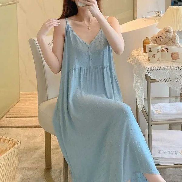 Donno da donna Sleep Lounge Over Size Women Summer Pigiamas Dress Female sottili cinghie di spaghetti sexy a V Girls Girls Solid Simple comodo Comodo Casa Abbigliamento XXL xxl