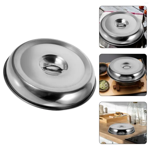 Kabelwarensets Pfanne Western Steak Cover Metal Home Schutz der runden Küche Utensil Protective Tably Gericht