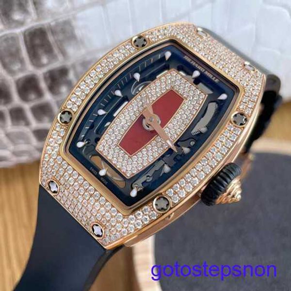 RM Racing Watch Watch Series 18K Rose Gold Original Diamond Red Lip RM07-01 Автоматическая механическая мода