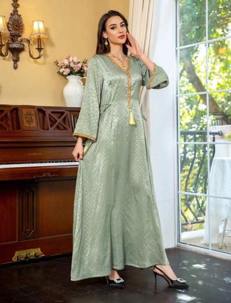 Diamanti di abbigliamento etnico Abayas per donne vestito di velluto musulmano marocine kaftan eid djellaba islam abito arabo saudita jalabiya ramadan abiti