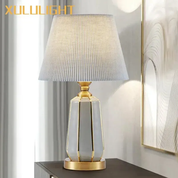 Masa lambaları Başucu lamba masası uzaktan kumanda anahtarı modern minimalist oturma odası yatak odası dekorasyon seramik aydınlatma