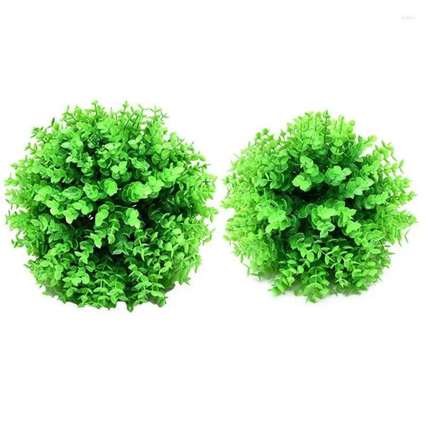 Flores decorativas enérgicas de bomte artificial de plantas verdes plantas de bola de bola de pedras
