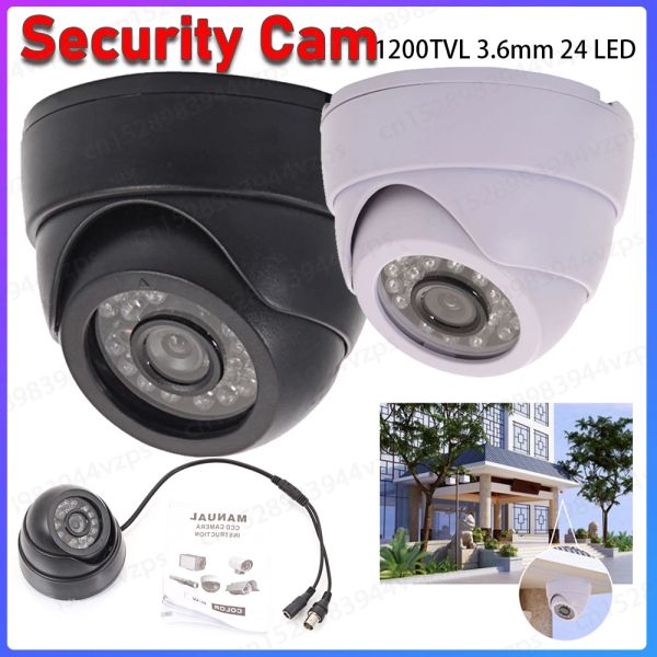 Câmeras 1200tvl Câmeras de sensor de imagem 3,6 mm 24 LED de segurança ao ar livre Ir Night Vision CCTV Monitor por câmera de segurança Câmera