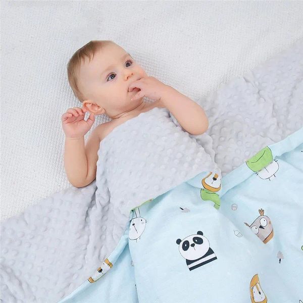 Cobertores musselina bebê bolha quente flanela térmica carrinho mole capa de sono desenho animado de cama infantil swaddle wrap hap de banho de banho