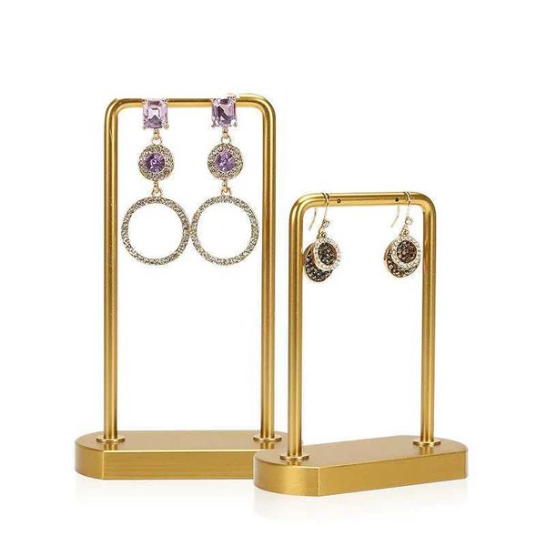 Jóias de jóias Gold Black Metal Jewelry Display Stand Stand Fled e divertido Organizador de penteado colar de pântano q240506